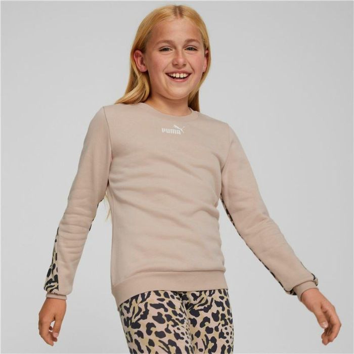 Sweat-shirt sans capuche fille Puma Alpha Crew Neck Beige Léopard Rose 3 Sweat-shirt sans capuche fille Puma Alpha Crew Neck Beige Léopard Rose 3