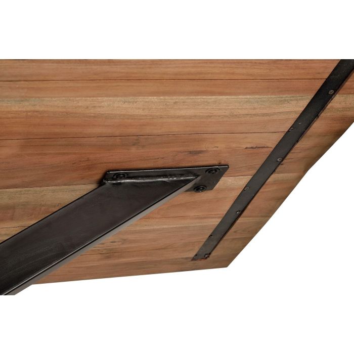 GINER Y COLOMER Table de Salle à Manger en Bois d'Acacia Massif Naturel avec Pieds en Métal Noir - 200x100x76 cm (L x P x H) - Plateau 36 mm 2