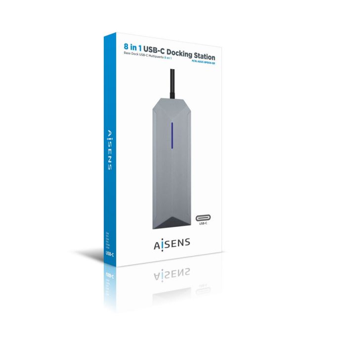 Hub USB Aisens ASUC-8P004-GR Gris 100 W 4K Ultra HD (1 Unité) 1