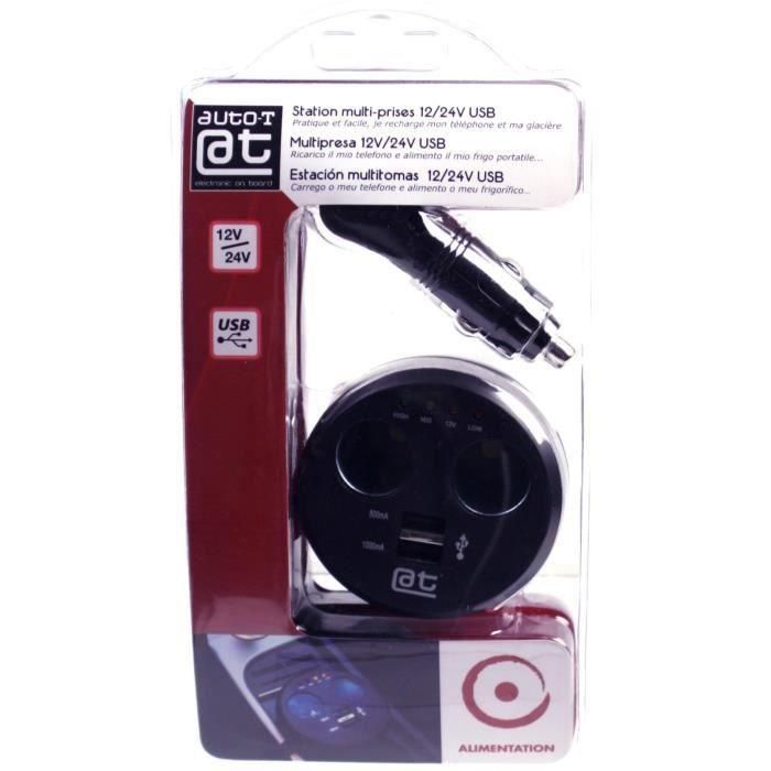 AUTO-T Multiprise Allume-Cigare USB Sur Porte Boisson 12/24V 2 AUTO-T Multiprise Allume-Cigare USB Sur Porte Boisson 12/24V 2