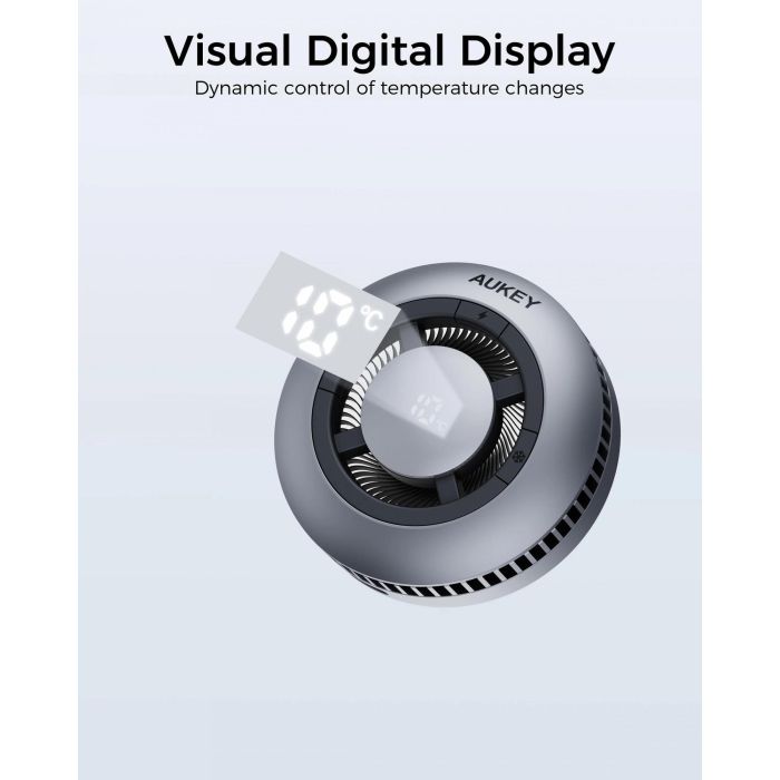 Aukey MagFusion GameFrost Qi2 Magnetic Wireless Charger Black 2