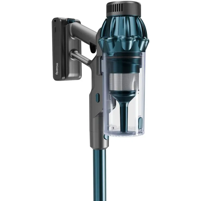 H.KoeNIG Aspirateur balai 2-en-1 sans fil UPX32 - 400W, 30000 Pa, Autonomie 50 min, Cuve 0.8 L, Bleu - Aspiration cyclonique, Brosse LED