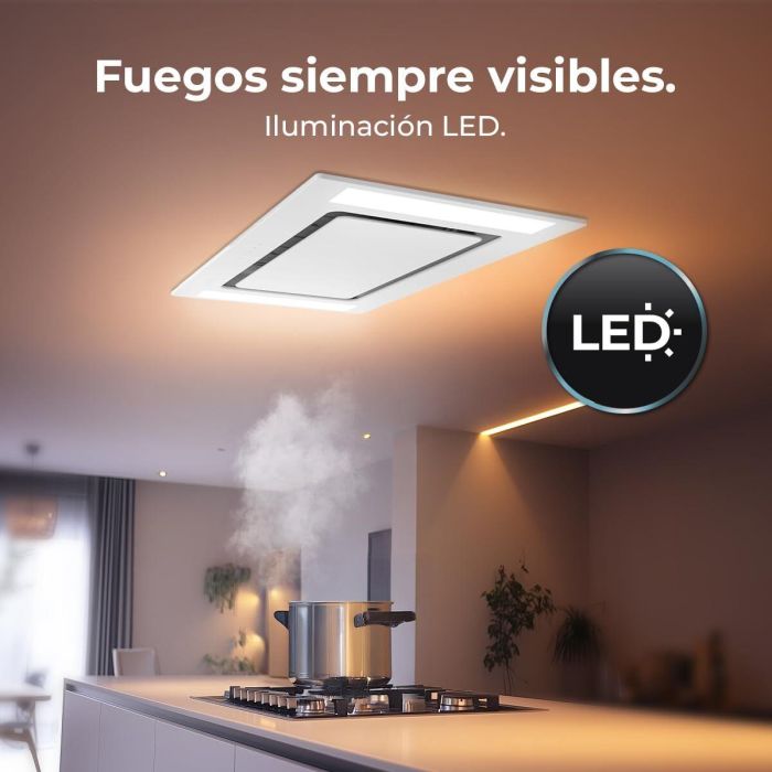 Hotte Conventionnelle Intégrable Cecotec Bolero Flux TIR 908000 Blanc Verre 90cm A++ 1