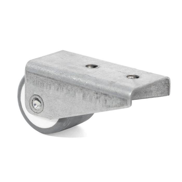 Rueda Fija Anui Aro De Goma Gris D24 H26 Soporte De Pala Larga Zincado. Q&Q 1