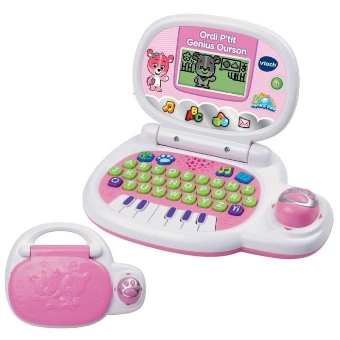 VTECH - Ordi P'tit Genius Ourson Rose - Ordinateur Éducatif Enfant - De 2 a 5 ans 1