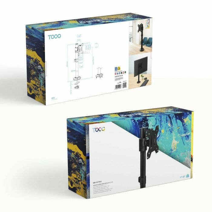 Support de table d'écran TooQ DB1131TN-B 17" 32" 8 kg 6 Support de table d'écran TooQ DB1131TN-B 17" 32" 8 kg 6