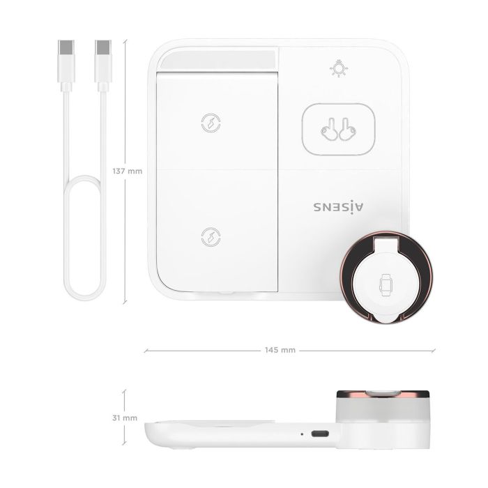 Chargeur sans fil Aisens ASCH-15W4WC061-W 15 W Blanc