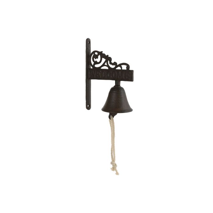 Cloche Home ESPRIT Marron Noir Corde Fer 14,5 x 7,5 x 18,5 cm 1