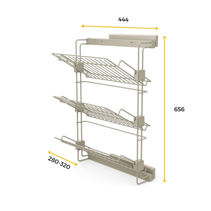 Emuca Porte-chaussures latéral coulissant pour placards et dressing Hack, Droite, Peint gris pierre, Acier. 4 Emuca Porte-chaussures latéral coulissant pour placards et dressing Hack, Droite, Peint gris pierre, Acier. 4
