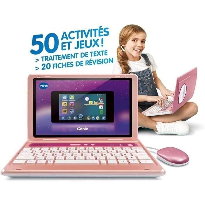 Ordinateur pour enfant VTECH Genio - Clavier AZERTY, souris, écran 5'', mémoire 8GB - Rose 4