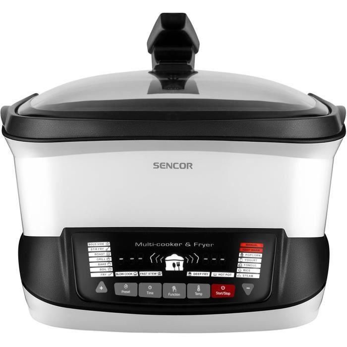 Sencor Friteuse Multifonction SFR 9400WH - 1800 W - Capacité 4.8 L - Blanc - 18 Fonctions - Température Réglable 40-240°C Sencor Friteuse Multifonction SFR 9400WH - 1800 W - Capacité 4.8 L - Blanc - 18 Fonctions - Température Réglable 40-240°C