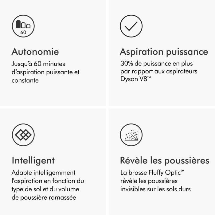 DYSON V12 Detect Slim Absolute - Aspirateur Balai sans fil - Puissance 150 AW - Contrôle de puissance - Brosse avec lumiere intégrée 4
