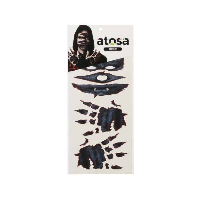 Tatouages Loup-Garcon Effet Peau Dechiree et Poils Emergents - Maquillage pour Halloween et Deguisements - Thematique Foret et Creature