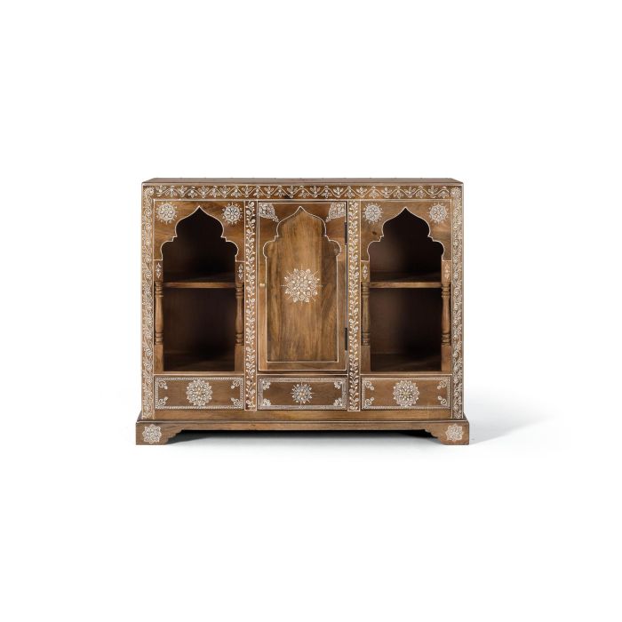 GINER Y COLOMER Console d'Entrée en Bois de Manguier Artisanale avec Porte et 3 Tiroirs, Finition Naturelle et Blanc, 100x79x35 cm 0 GINER Y COLOMER Console d'Entrée en Bois de Manguier Artisanale avec Porte et 3 Tiroirs, Finition Naturelle et Blanc, 100x79x35 cm 0