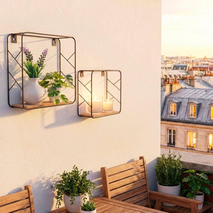 Étagère Max Home Fer Bois MDF 25 x 25 x 10 cm (6 Unités) 2