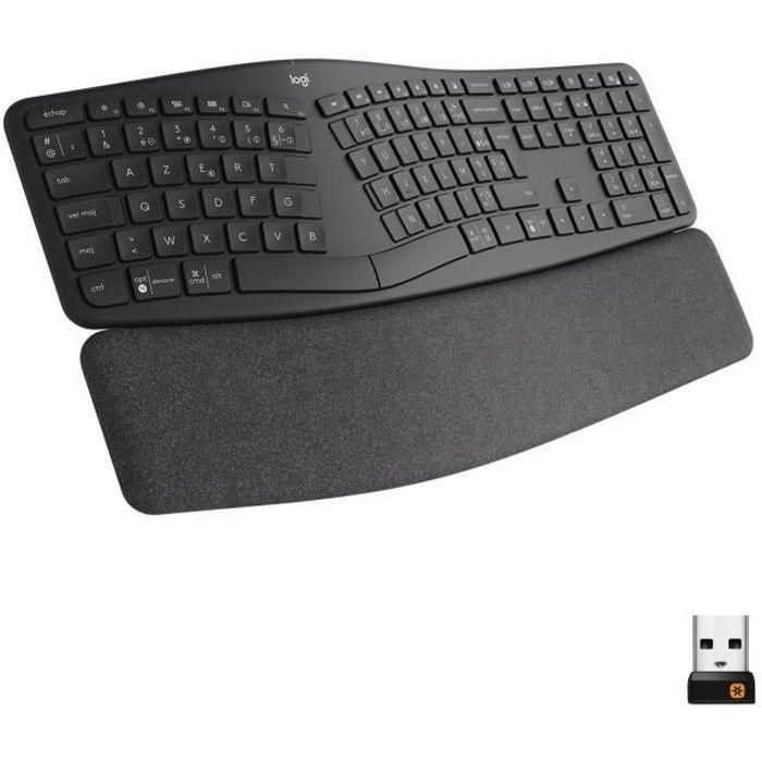 Clavier - Sans fil - Logitech - ERGO K860 - AZERTY - Ergonomique avec repose-poignets - Noir 0 Clavier - Sans fil - Logitech - ERGO K860 - AZERTY - Ergonomique avec repose-poignets - Noir 0