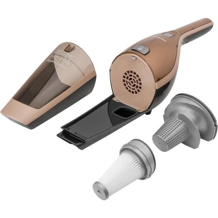 Sencor Aspirateur Balai Sans Fil 2-en-1 SVC 8618GD - Léger, 78 dB, Filtration HEPA, Autonomie 45 min, Capacité 0.5 L, Or