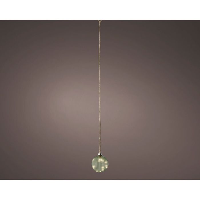 Boule de Noël Lumineo Jute Verre A accrocher MicroLED 1