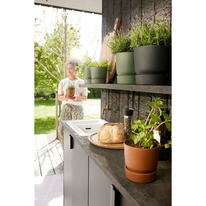 Set de pots Elho Noir Plastique Rond 2 Pièces 3