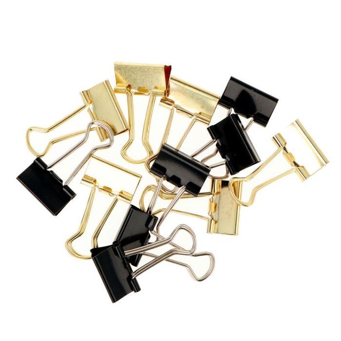 Inca Pinces Métalliques Noir Et Or 1,9 cm 12 Unidades 1