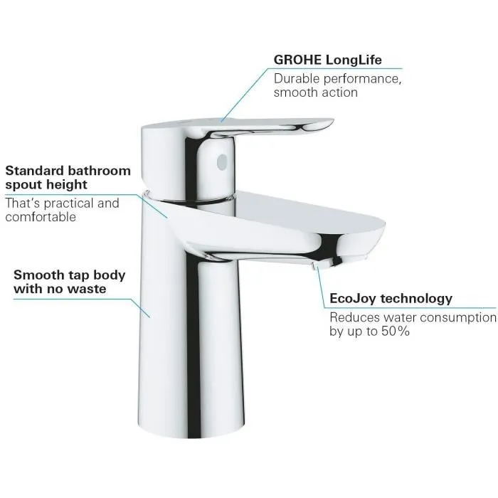 Grohe Mélangeur Lavabo BauEdge Monomando Taille S GRO4005176934278 1