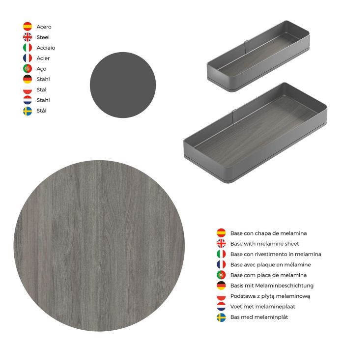 Emuca Porte-bouteilles latéral extractible Harmony avec fermeture amortie, Module largeur 150mm hauteur 800mm, Acier et Bois, Gris anthracite 7