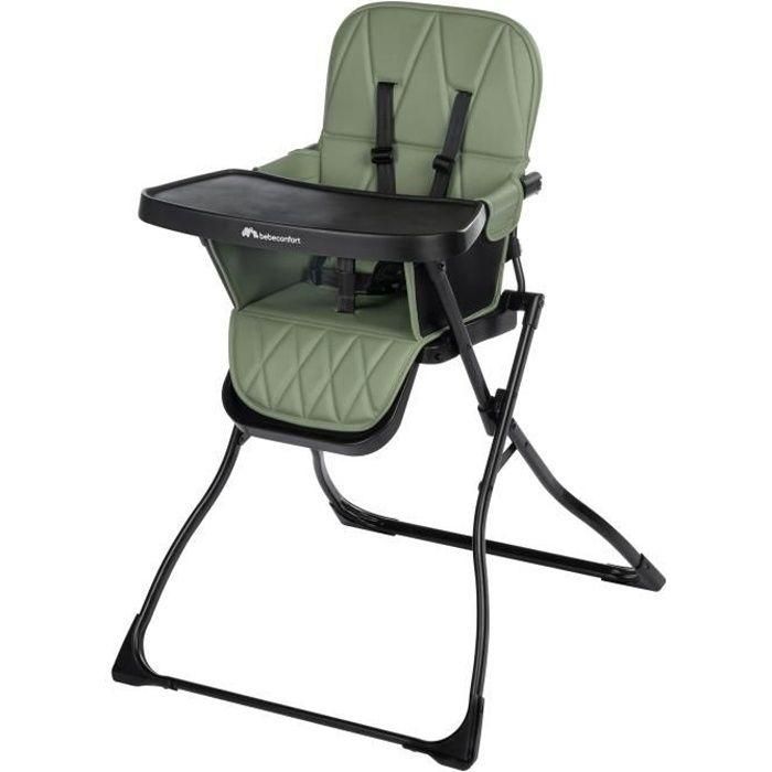 BEBECONFORT LILY Chaise haute bébé, ultra compacte et légere, confort optimal, de 6 mois a 3 ans, jusqu'a 15 kg, Mineral green