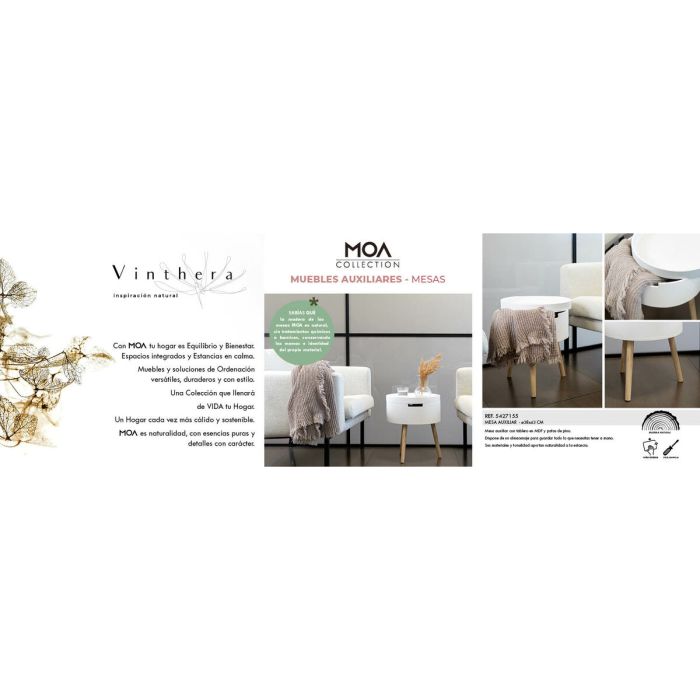 Table d'appoint Vinthera Moa Blanc Beige 38 x 43 cm (4 Unités) 3