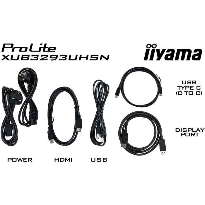 81,3cm/32'' (3840x2160) iiyama LCD Business XUB3293UHSN-B5 IPS 4ms HDMI DisplayPort USB-C UHD Black 7