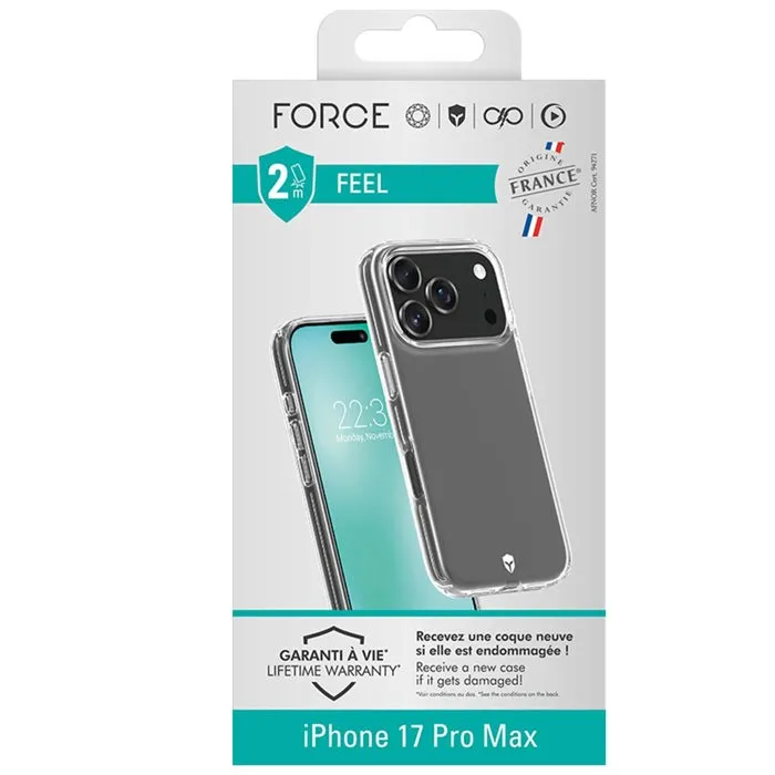 Force Case Coque FC Feel Transparent Compatible MagSafe pour iPhone 17 Pro Max - Protection Élégante et Premium Force Case Coque FC Feel Transparent Compatible MagSafe pour iPhone 17 Pro Max - Protection Élégante et Premium