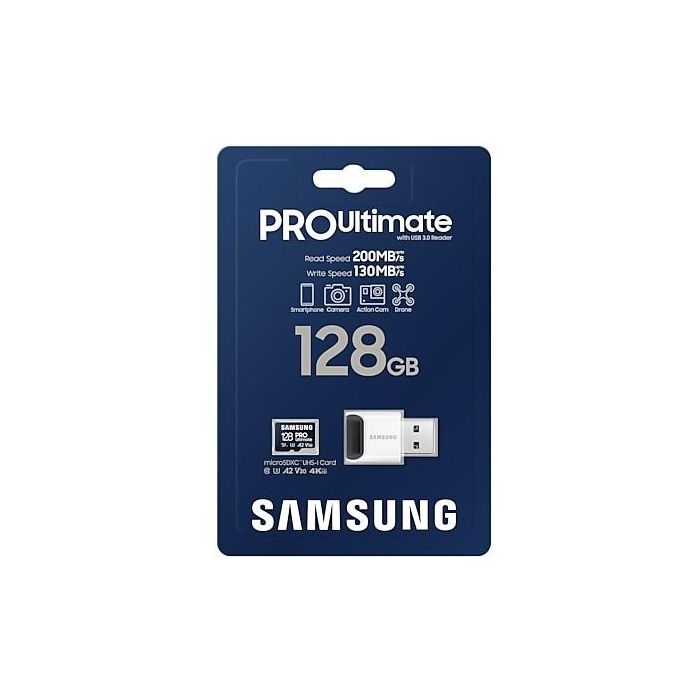 CARD 128GB Samsung PRO Ultimate microXC 200MB/s +USB-Kartenleser 5