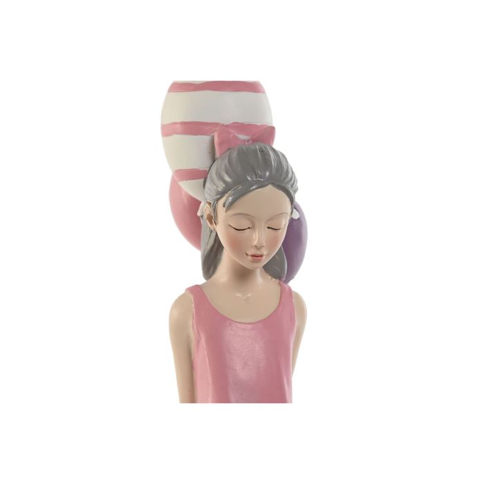 Figurine Décorative Home ESPRIT Rose Mauve chica 7 x 11 x 27 cm 2