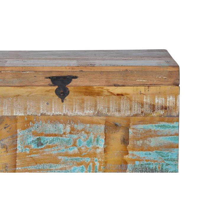 GINER Y COLOMER - Baûl de Rangement Artisanal en Bois Recyclé Multicolor - Coffre 80x40x40 cm, Grande Capacité, avec Ouverture Supérieure