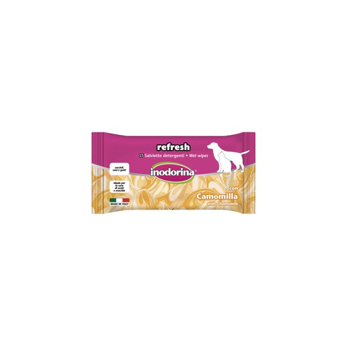 Lingettes humides pour animaux domestiques Inodorina Refresh 24 Unités 1