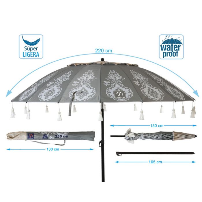 Parasol de plage Ø 220 cm SPF50+ Oriental 1 Parasol de plage Ø 220 cm SPF50+ Oriental 1