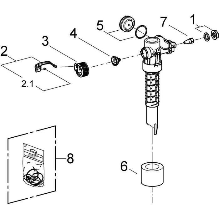 Robinet flotteur - GROHE - Pour réservoirs encastrés 1
