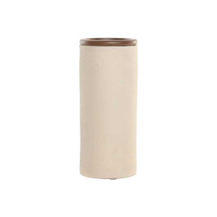 Vase Home ESPRIT Marron Beige Terre cuite Bois de manguier 16 x 16 x 40 cm