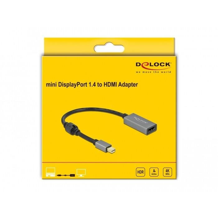 DELOCK Aktiver mini DisplayPort 1.4 zu HDMI Adapter 4K 60Hz HDR 1