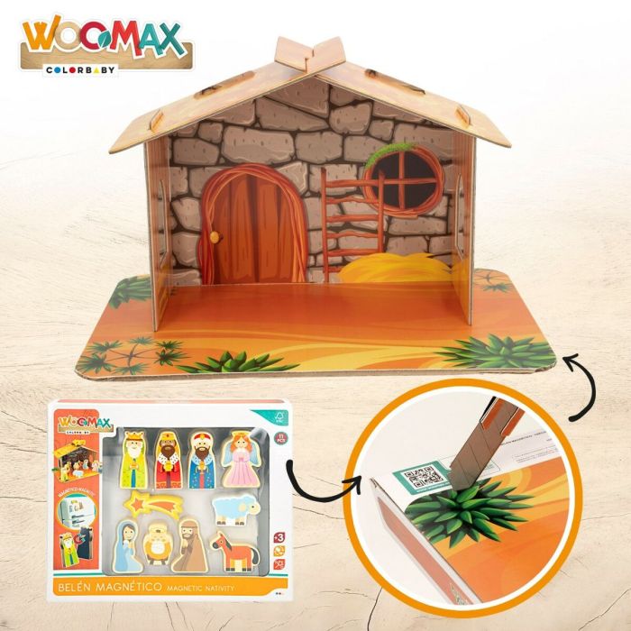 Crèche de Noël Woomax Bois Carton 22 x 16 x 12 cm 11 Pièces 3