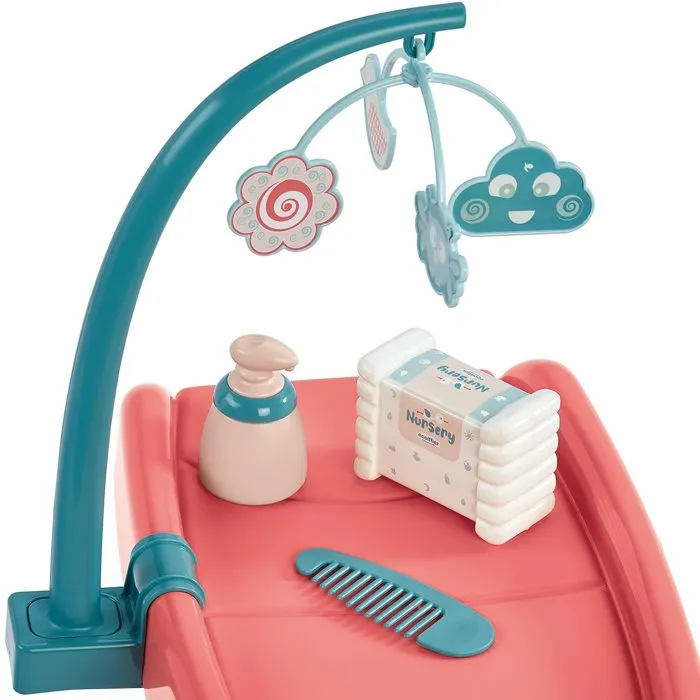 Ecoiffier Ensemble Nursery 3-en-1 avec Landau à Capote Réglable - Jouet d'Imitation pour Enfants dès 18 Mois - Fabriqué en France