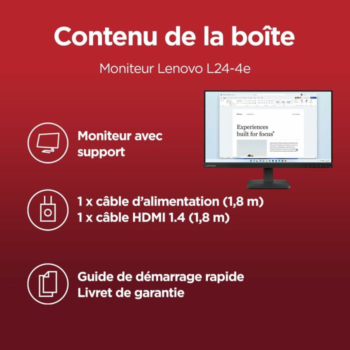Écran Lenovo 68C2KAC1EU Full HD 24" 23,8" 13 Écran Lenovo 68C2KAC1EU Full HD 24" 23,8" 13