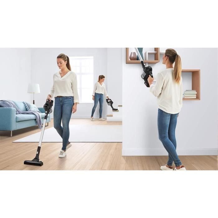 Bosch BBS611BSC - Aspirateur balai sans fil multifonction noir, brosse motorisée, 2 vitesses, autonomie 30 min, Power For All 18V