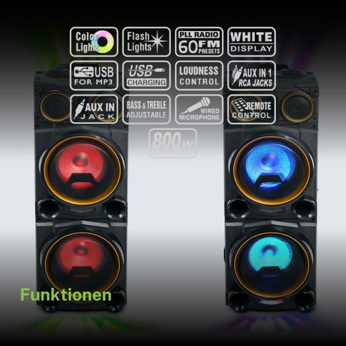 Haut-parleurs bluetooth portables Muse M-1988 DJ Noir 2 Haut-parleurs bluetooth portables Muse M-1988 DJ Noir 2