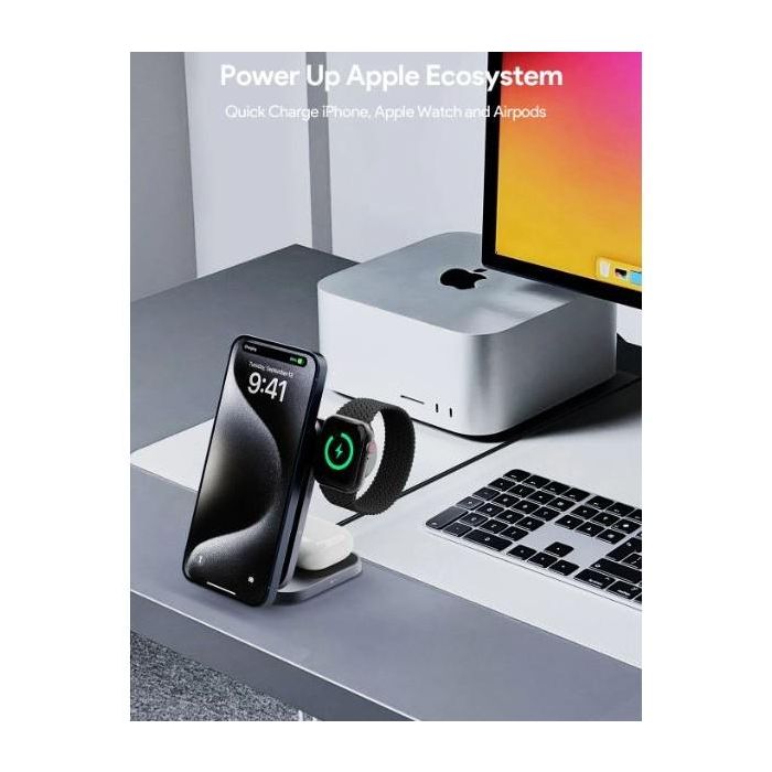 Aukey MagFusion Z 3-in-1 Foldable MagSafe Charging Stand 3