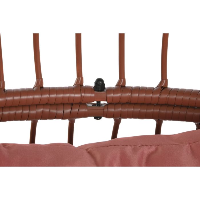 Chaise de jardin DKD Home Decor 99 x 71 x 147 cm Métal Terre cuite rotin synthétique Blanc 4