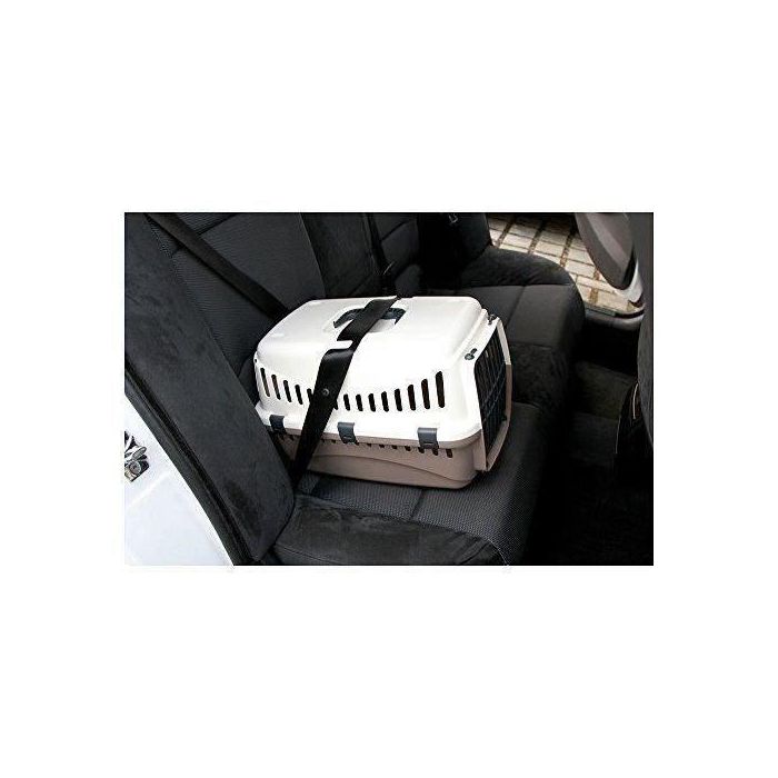 KERBL - Box de transport pour chien- EXPEDITION - Creme/Bordeaux - 48x32x32cm - Petit chien - Extérieur 2