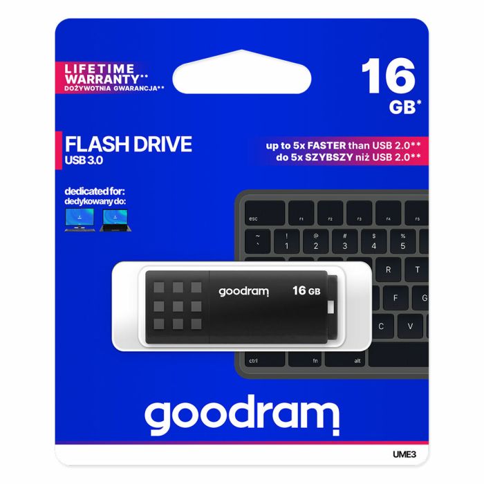 Clé USB GoodRam UME3 Noir 16 GB (1 Unité) 1 Clé USB GoodRam UME3 Noir 16 GB (1 Unité) 1