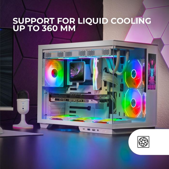 Boîtier ATX semi-tour Mars Gaming MCMIRAGEW Blanc 5 Boîtier ATX semi-tour Mars Gaming MCMIRAGEW Blanc 5