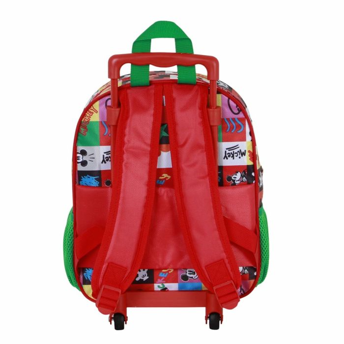 Cartable à roulettes Mickey Mouse Mood Rouge Vert 26 x 13 x 34 cm 4