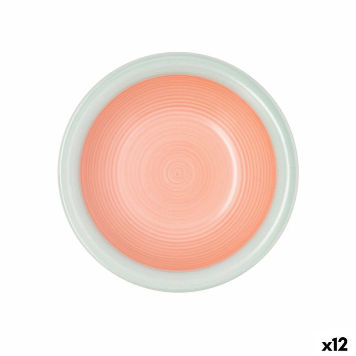 Assiette creuse Quid Kaleido Vert Corail Céramique Ø 21,5 cm (12 Unités)